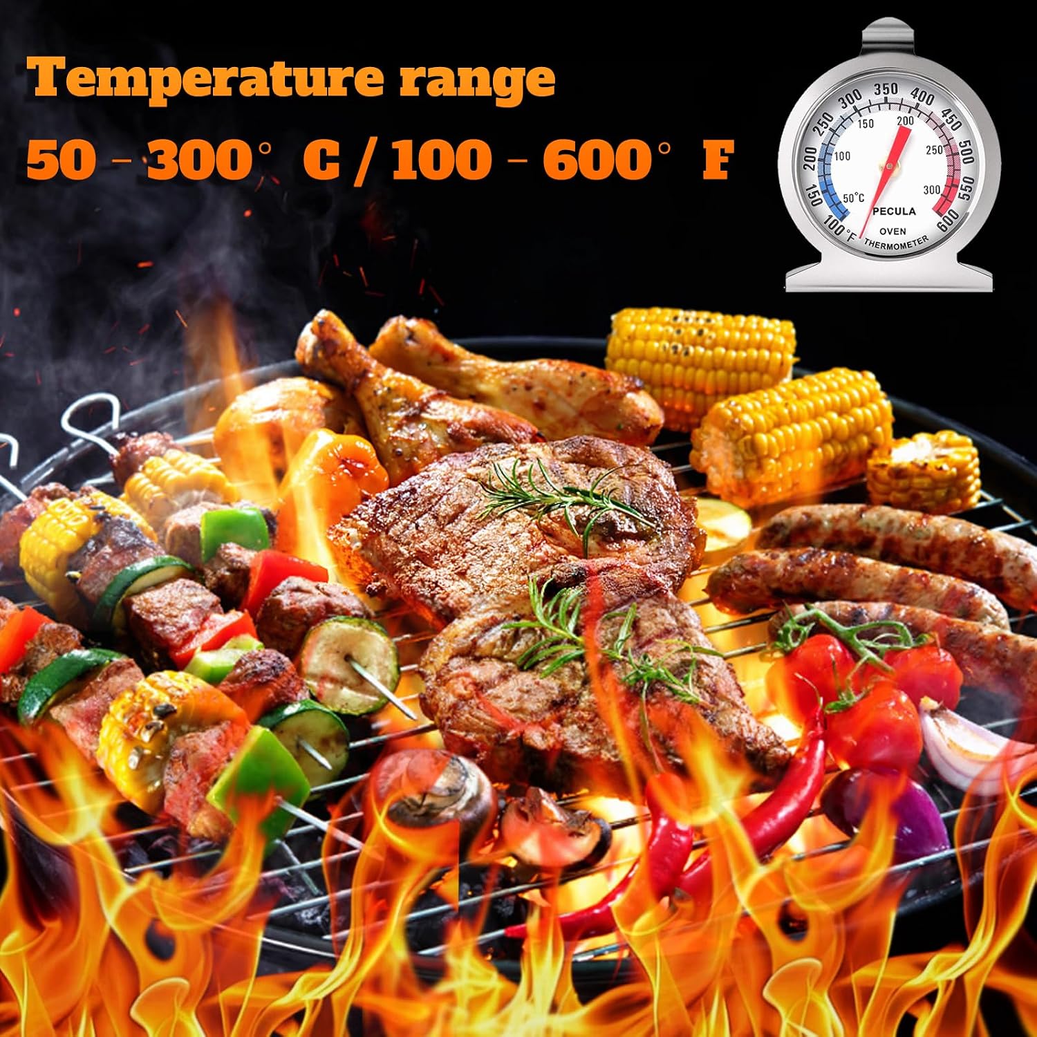 Thumbnail 6 de Oven Thermometer 50–300°C Instant Read Stainless Steel