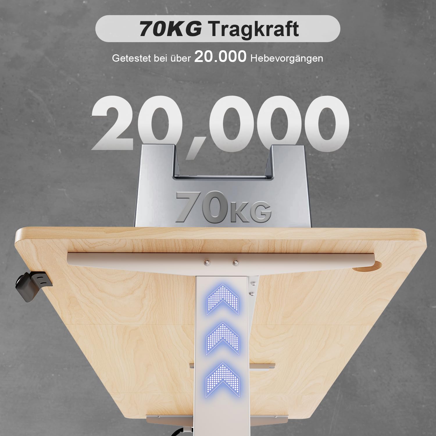 Thumbnail 5 de Devoko elektrisch höhenverstellbarer Schreibtisch 140 × 60 cm – stabil, leise & mit 2 Speicherplätzen