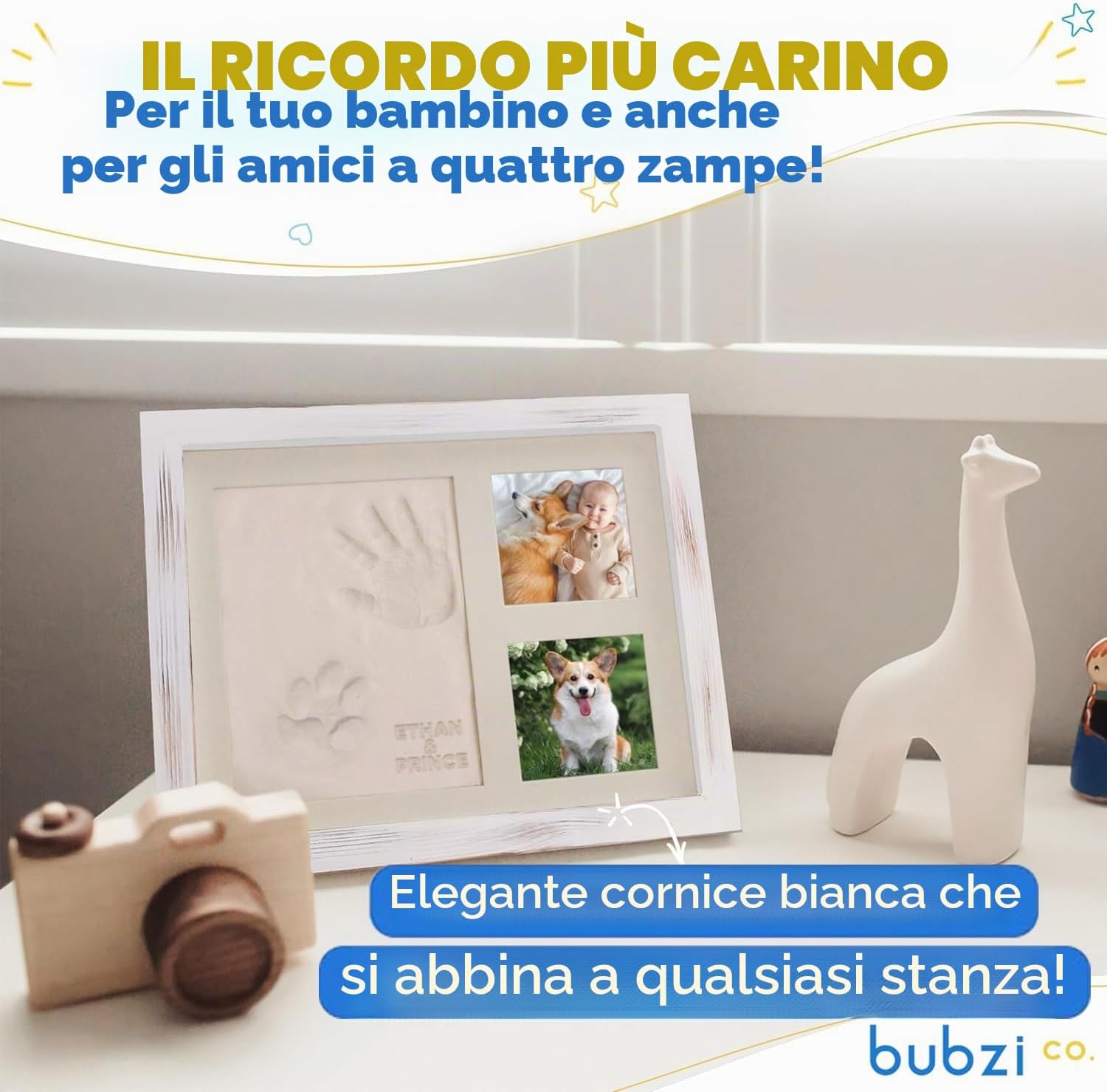 Thumbnail 4 de Bubzi Co Kit di impronte neonati: impronte mani/piedi in argilla atossica, senza cottura
