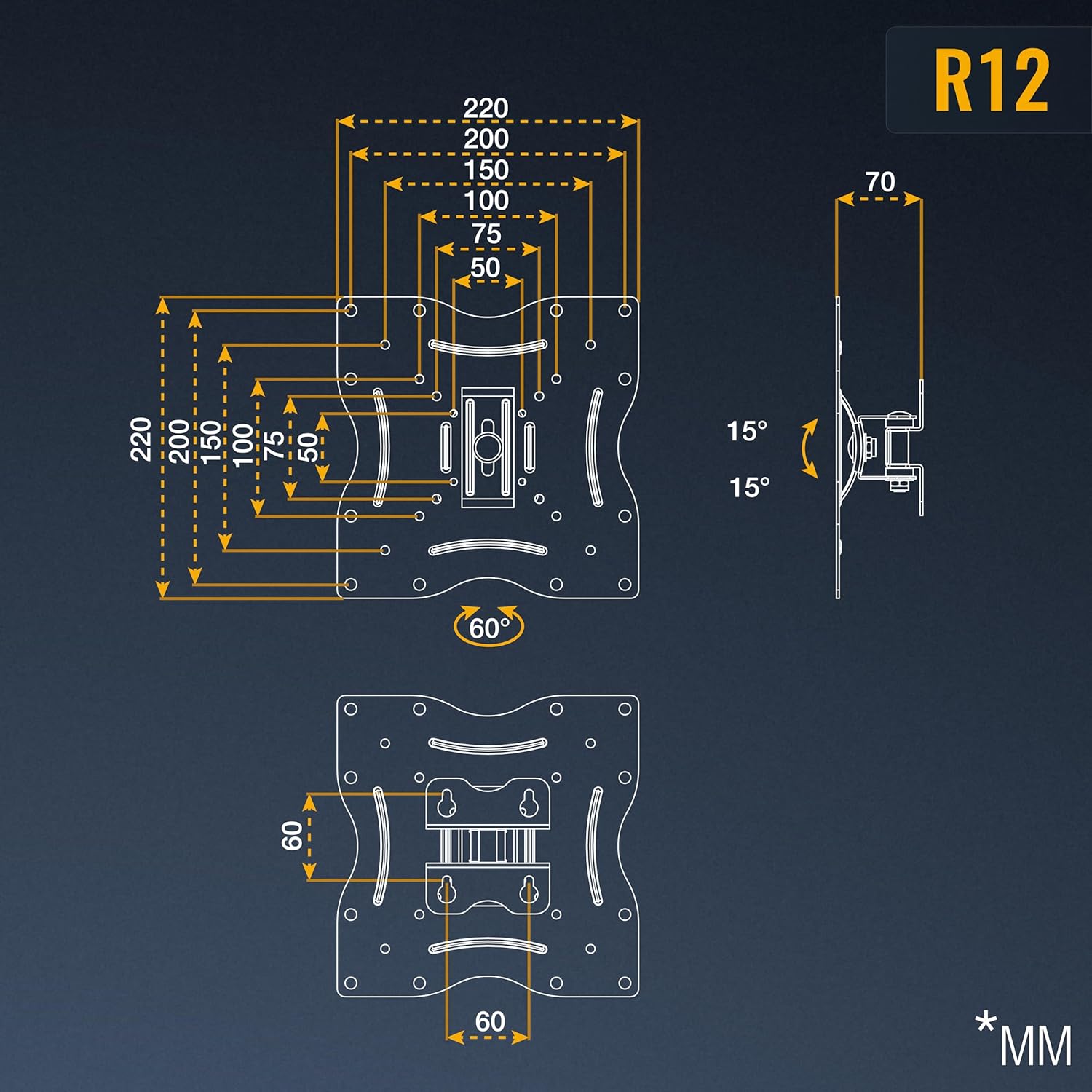 Thumbnail 6 de RICOO R12 Supporto TV 33-81 cm 📺