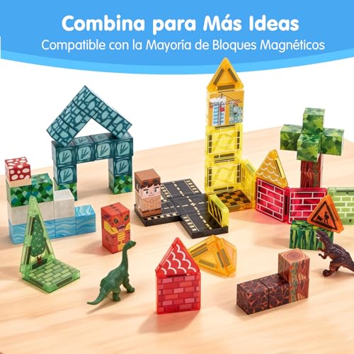 Thumbnail 6 de hahaland Construcciones Magnéticas de Viaje: 52 Piezas Magnéticas para Niños de 3 a 6 años