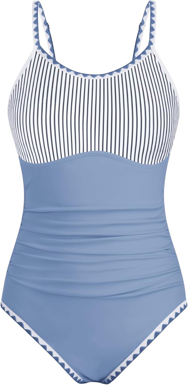 Thumbnail 5 de XiaoMoSha Girls One Piece Swimming Costume with Adjustable Straps – Colour Contrast Trim