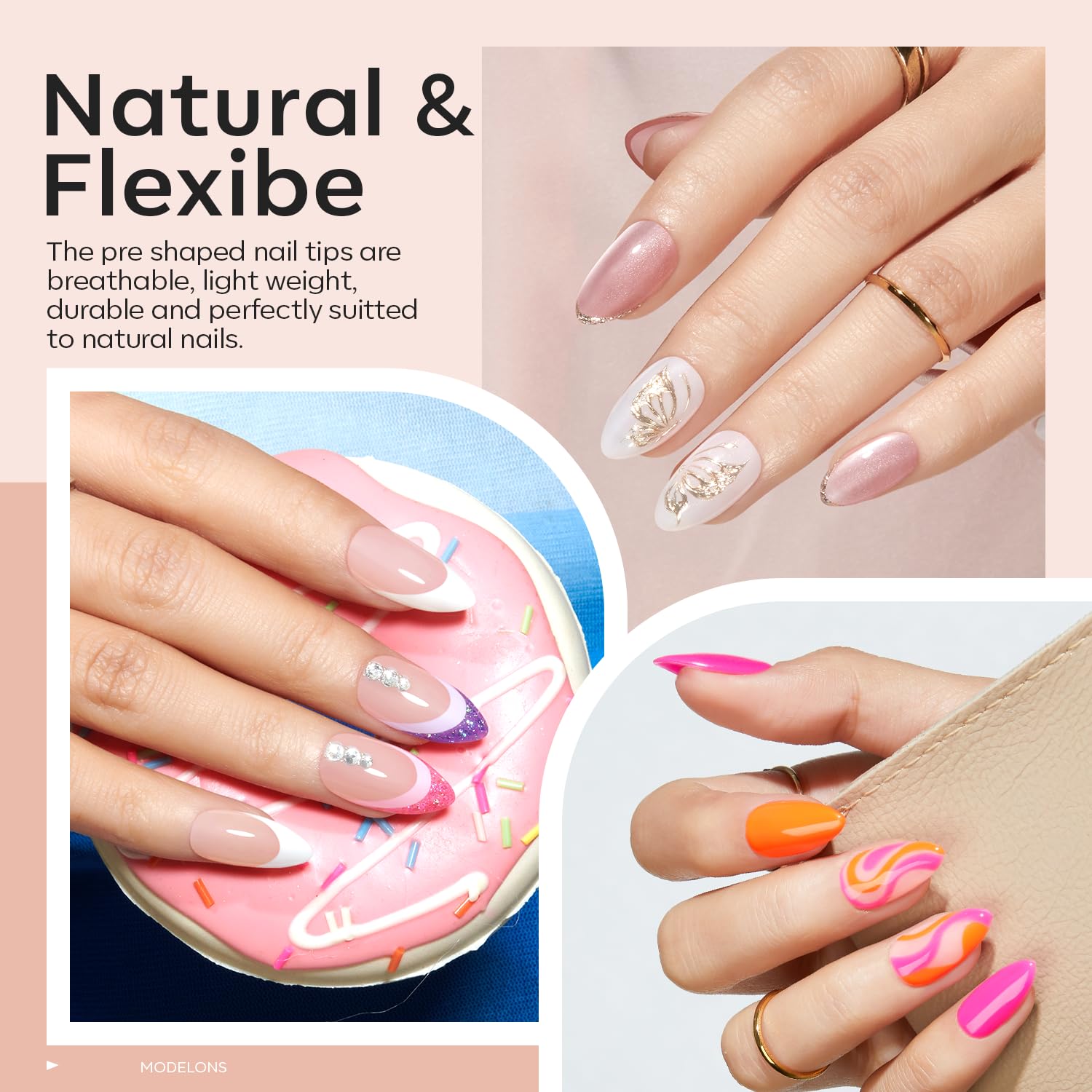 Thumbnail 1 de Modelones X Nail Gel Kit Short Almond: 9-in-One Gel Nail Extension Kit for Home Salons