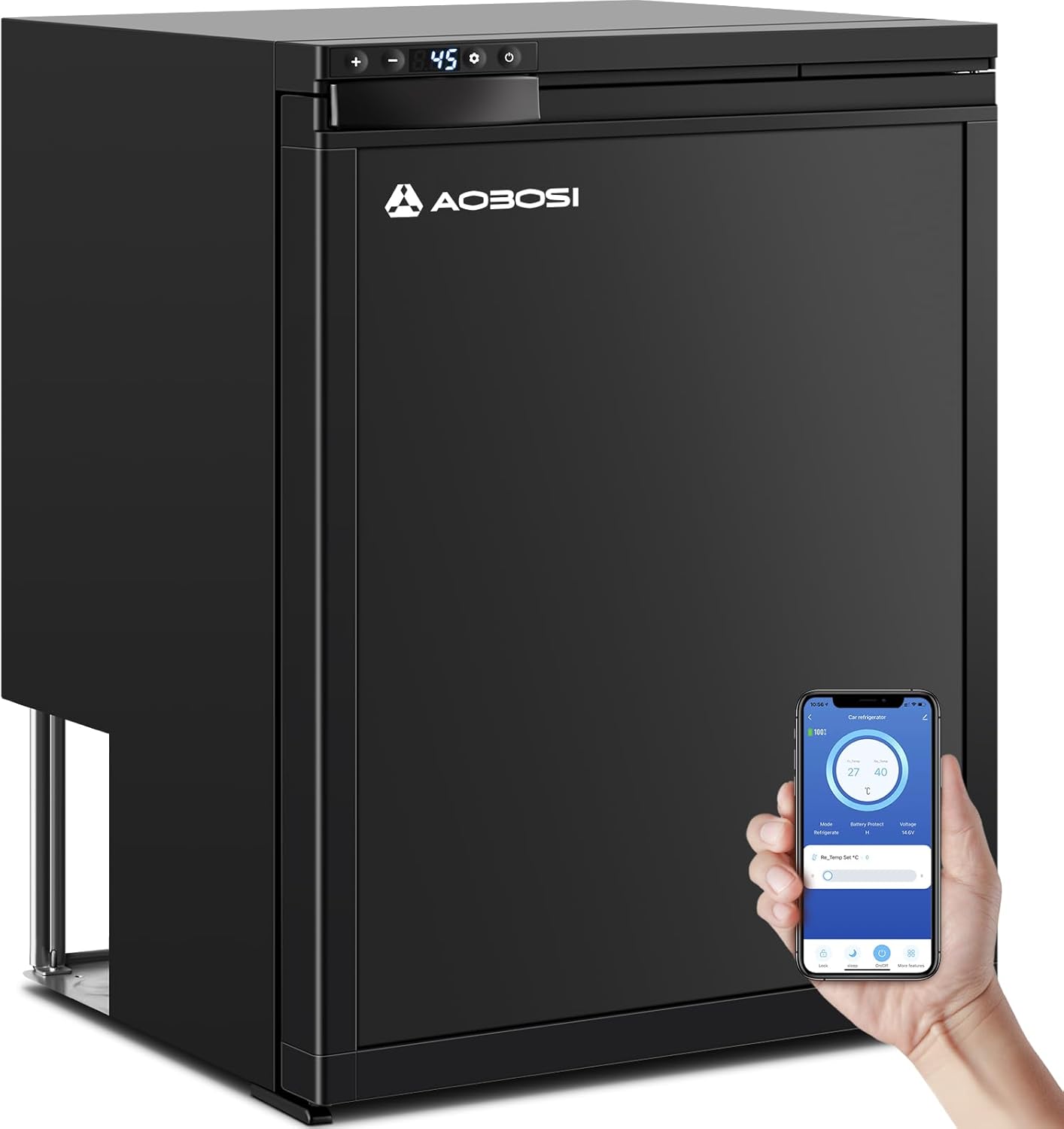 Detalle de AAOBOSI 65L Campervan Fridge Freezer (12V) with APP Control