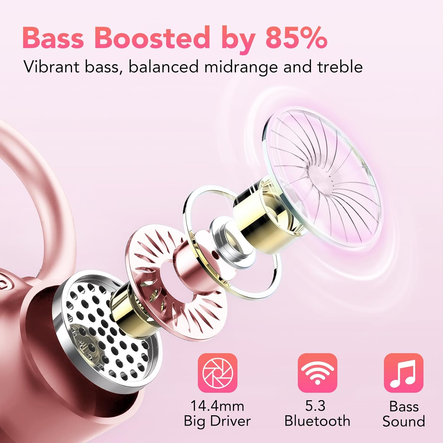 Thumbnail 1 de Cuffie Bluetooth Sport rosa