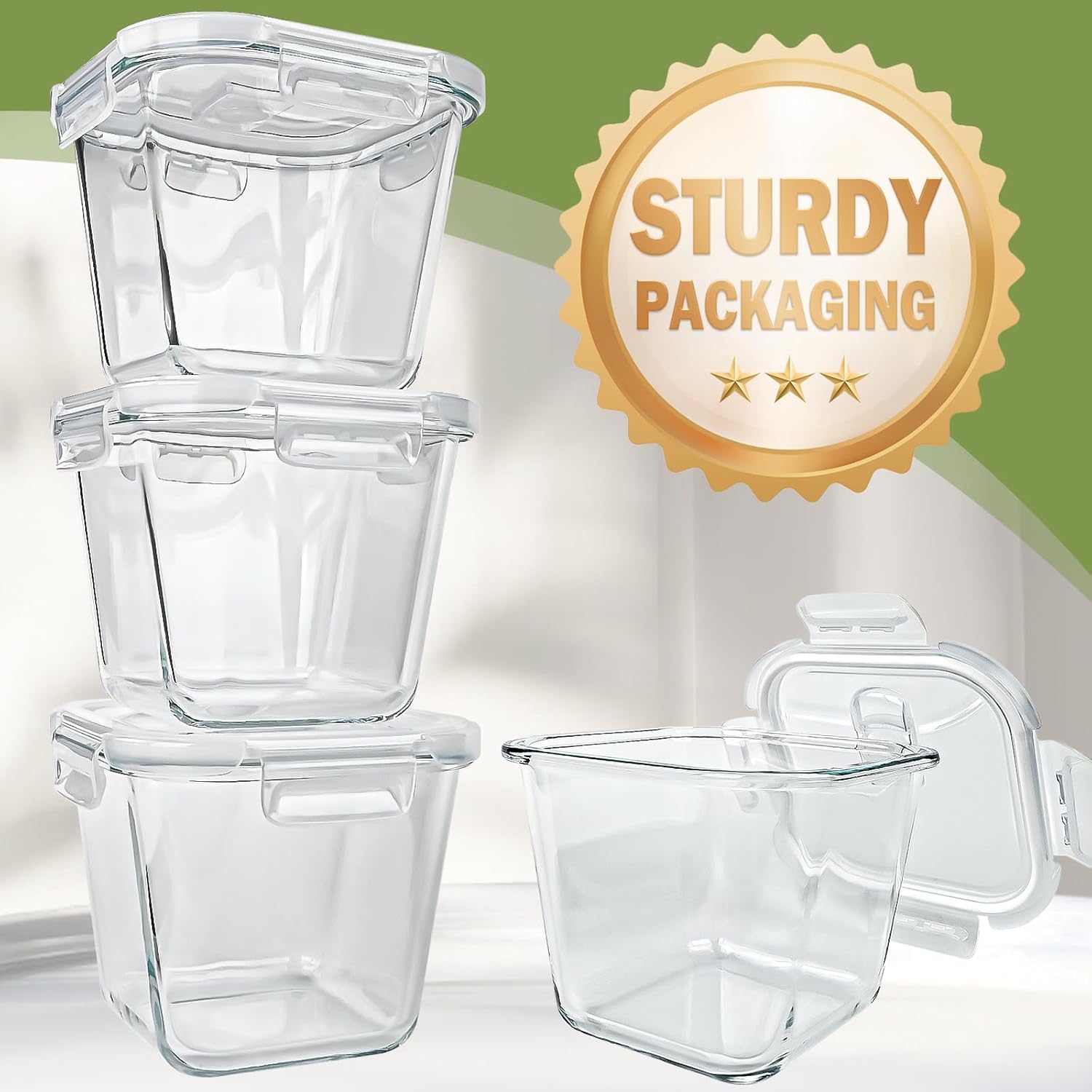 Thumbnail 6 de 32 oz Glass Soup Containers 4 Pack