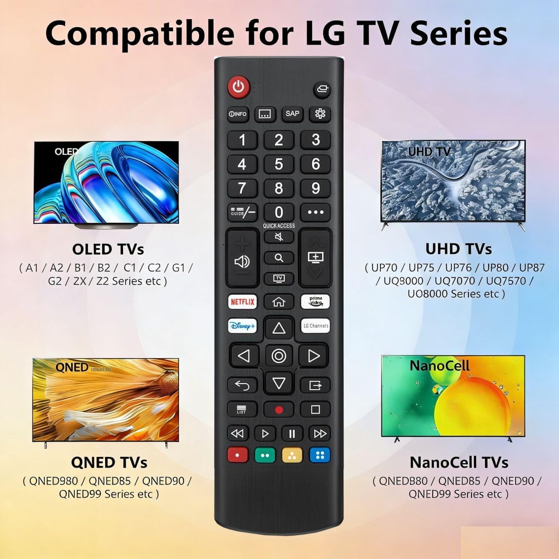 Detalle 2 de Replacement for LG Remote Control - 2-Pack (2026-2005) for LG Smart TV, WebOS, LCD & OLED