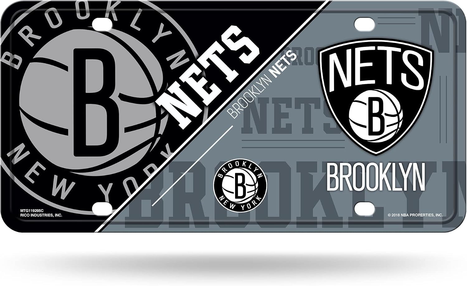 Rico Industries NBA Basketball Metal Auto Tag (6" x 12") for Trucks, Cars & SUVs