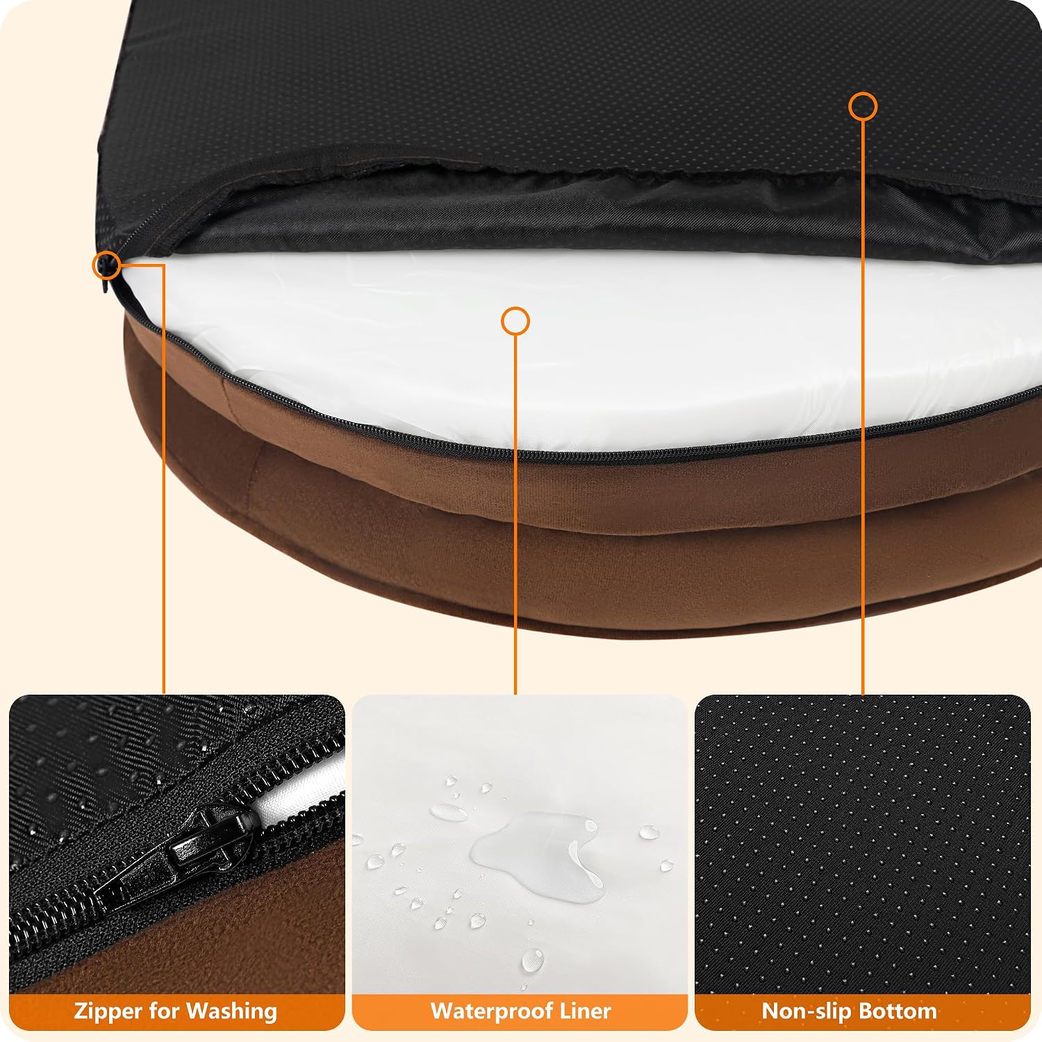 Detalle 2 de Dwanton Orthopedic Dog Bed 36-inch