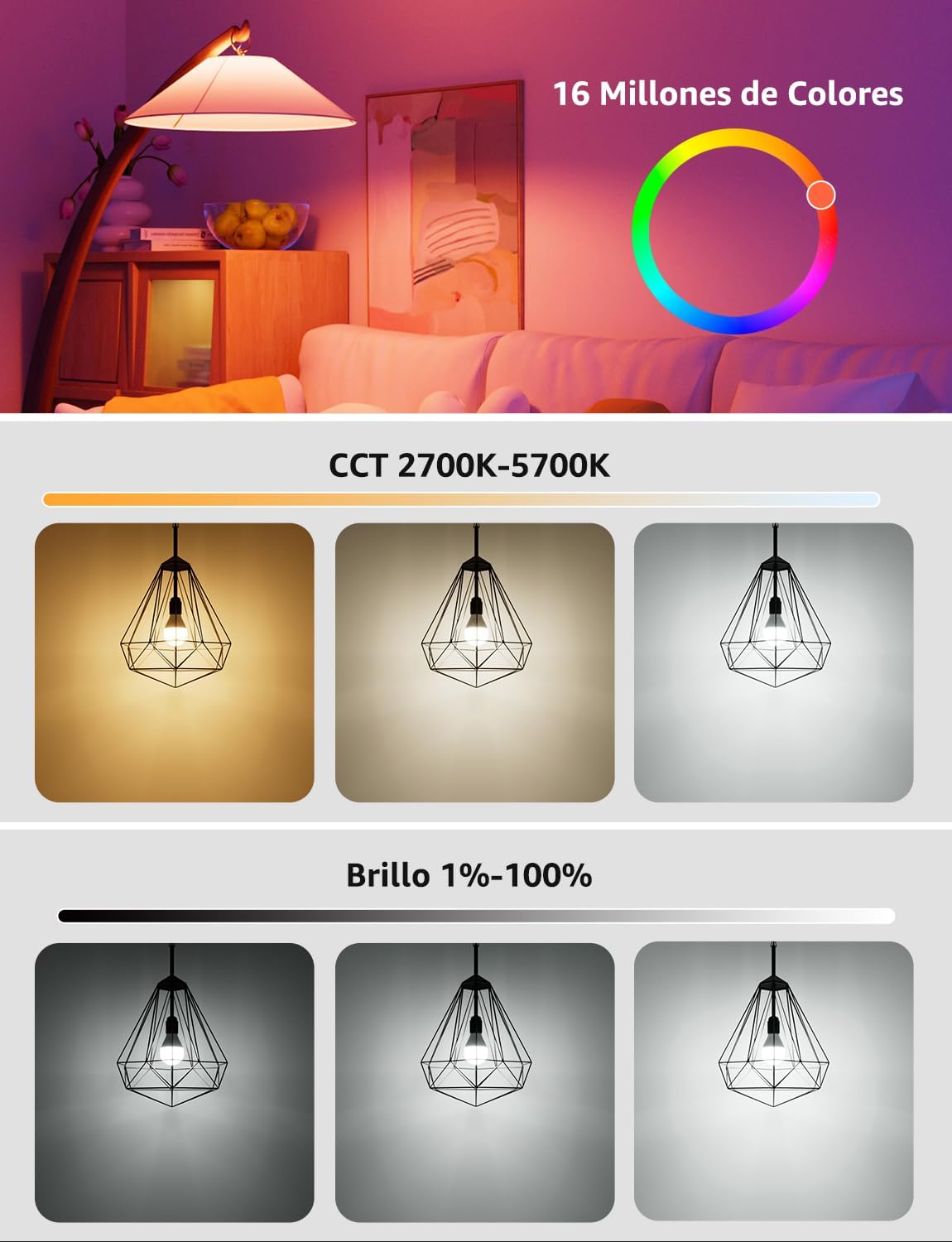 Thumbnail 5 de Lepro BP1 AI Bombilla LED E14 RGB+CCT, Control Wi-Fi y Alexa