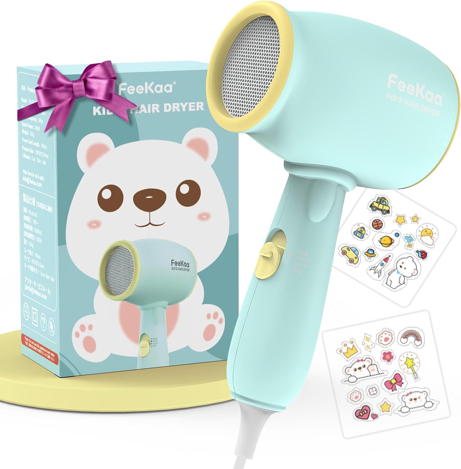 Detalle de Feekaa Kids Hair Dryer 550W for Children 🎀