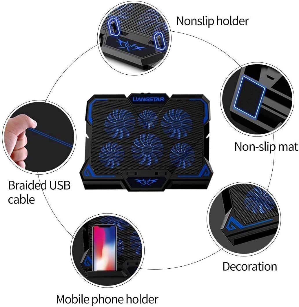 Thumbnail 6 de 6-Fan Laptop Cooling Pad for 17 Inch