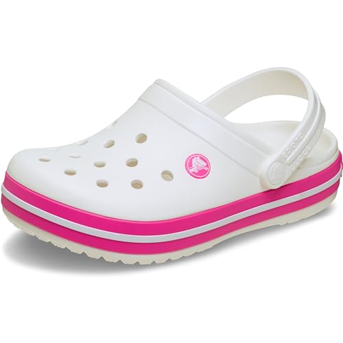 Detalle de Crocs Crocband Clog K para niños (Unisex) Blanco Rosa Crush 28/29 EU