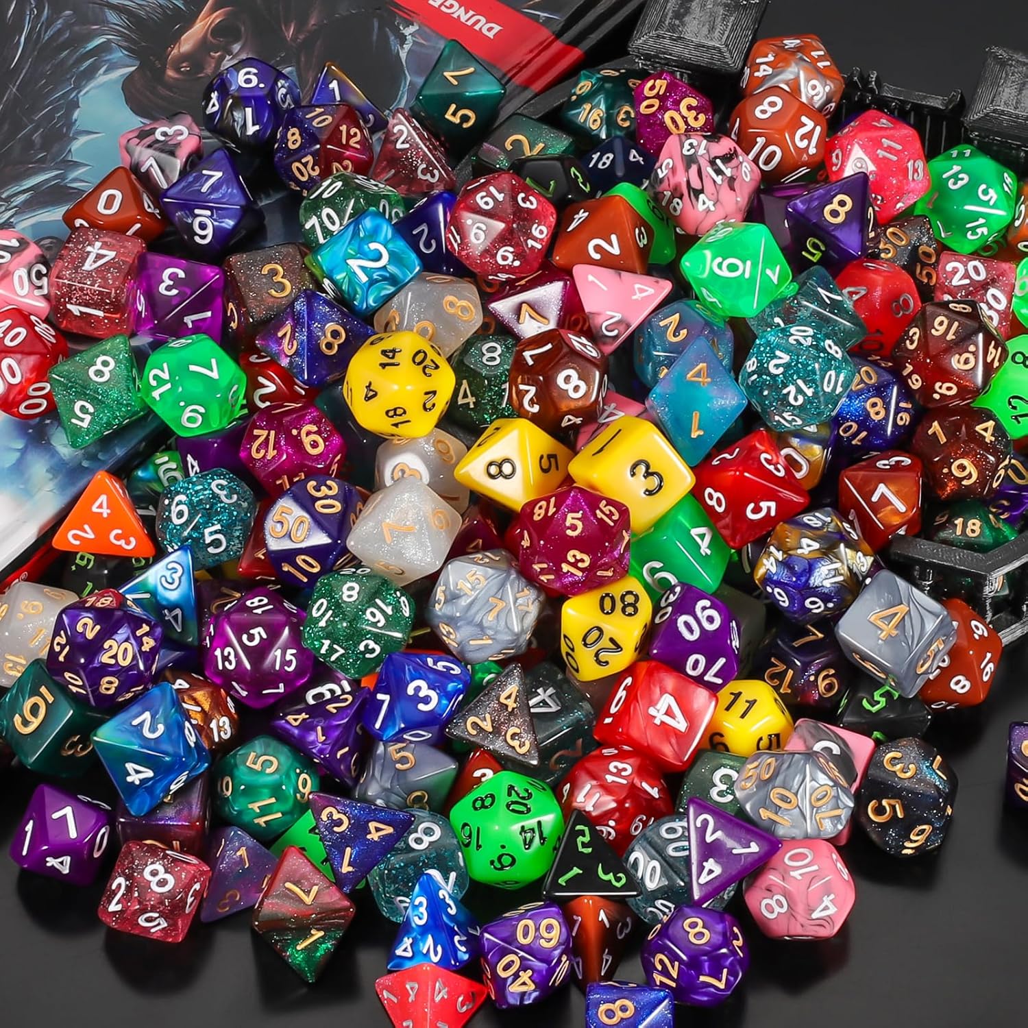 Thumbnail 6 de QMay 30 Sets Polyhedral Dice – 210 Pieces with a Large Drawstring Bag