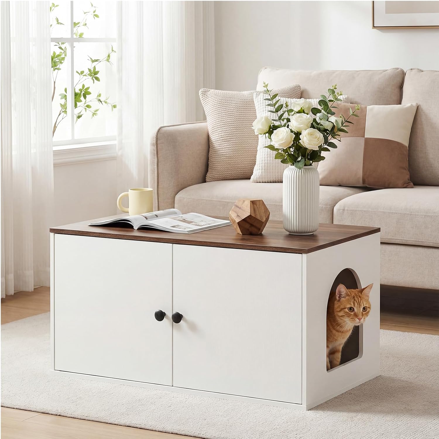 Detalle 2 de HOOBRO EWH40MW01 mueble arenero 80×45×41,5 cm
