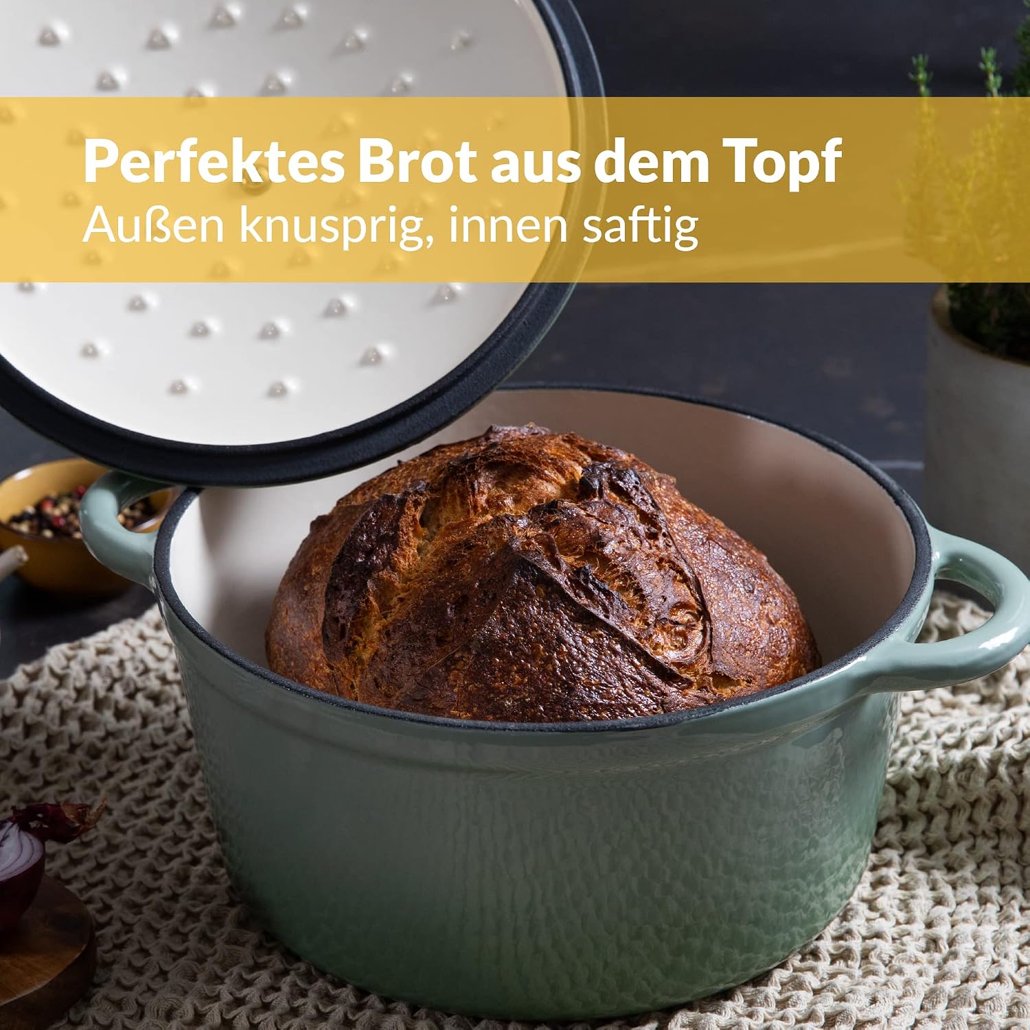 Thumbnail 4 de Chefarone Gusseisen Topf 24 cm, 3,5 L – emaillierter Schmortopf mit Deckel (Induktion)