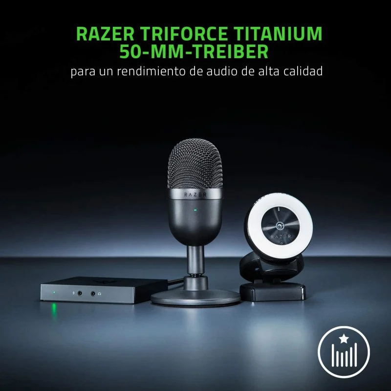 Detalle 2 de Razer Seiren Mini: Micrófono USB compacto rosa para streaming