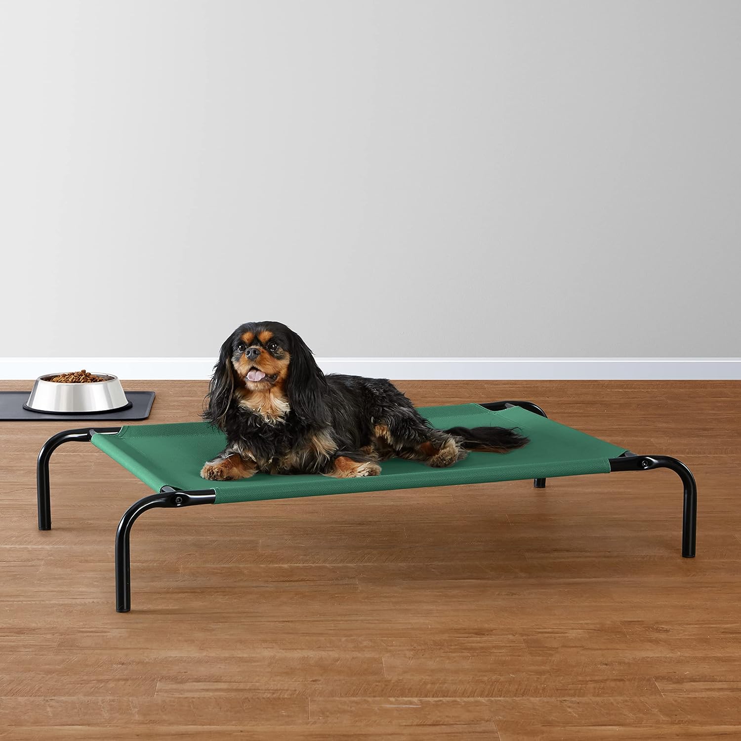 Detalle de Amazon Basics Kühlendes erhöhtes Haustierbett Hund, Größe S, Grün