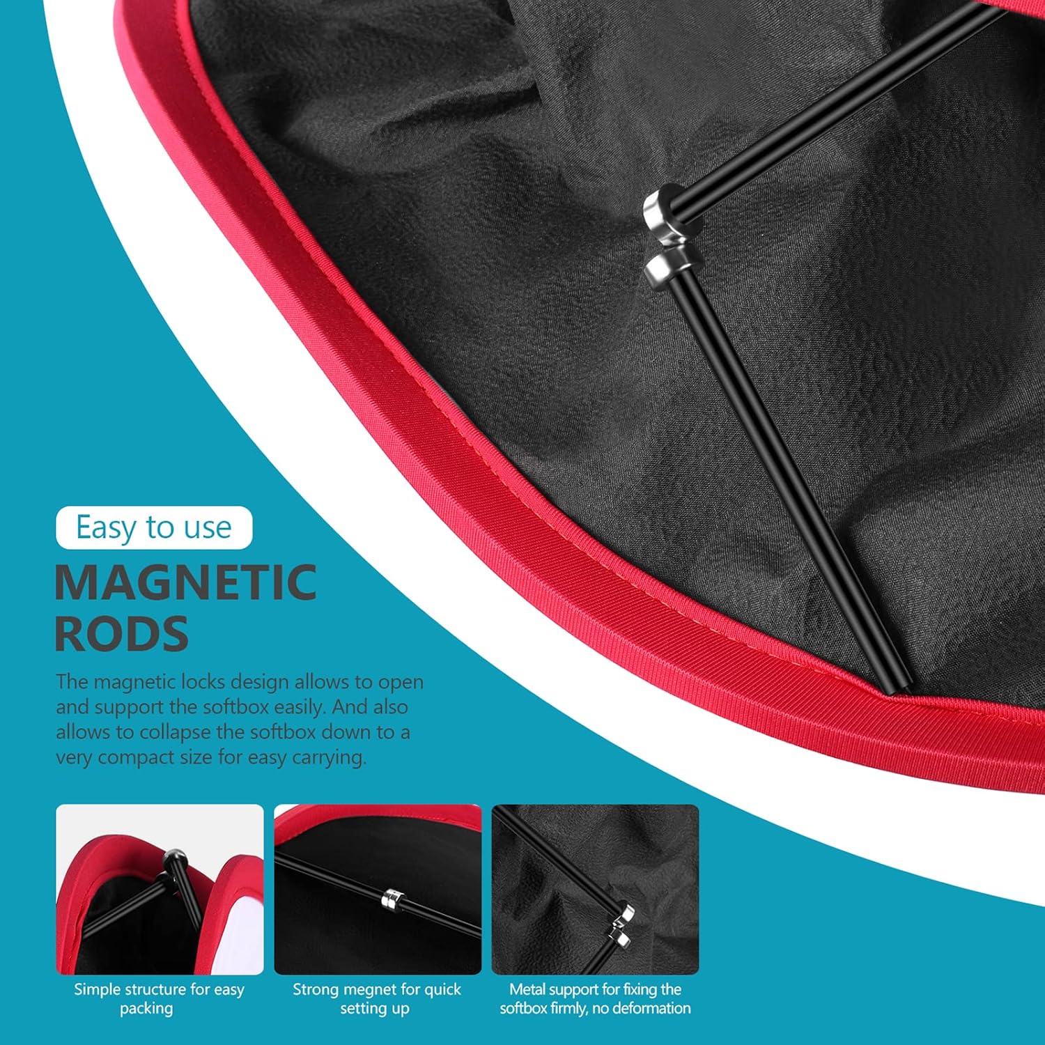 Detalle de Neewer Foldable Softbox Light Box with Strap Clip, Grid & Carry Bag for Neewer LED Panels