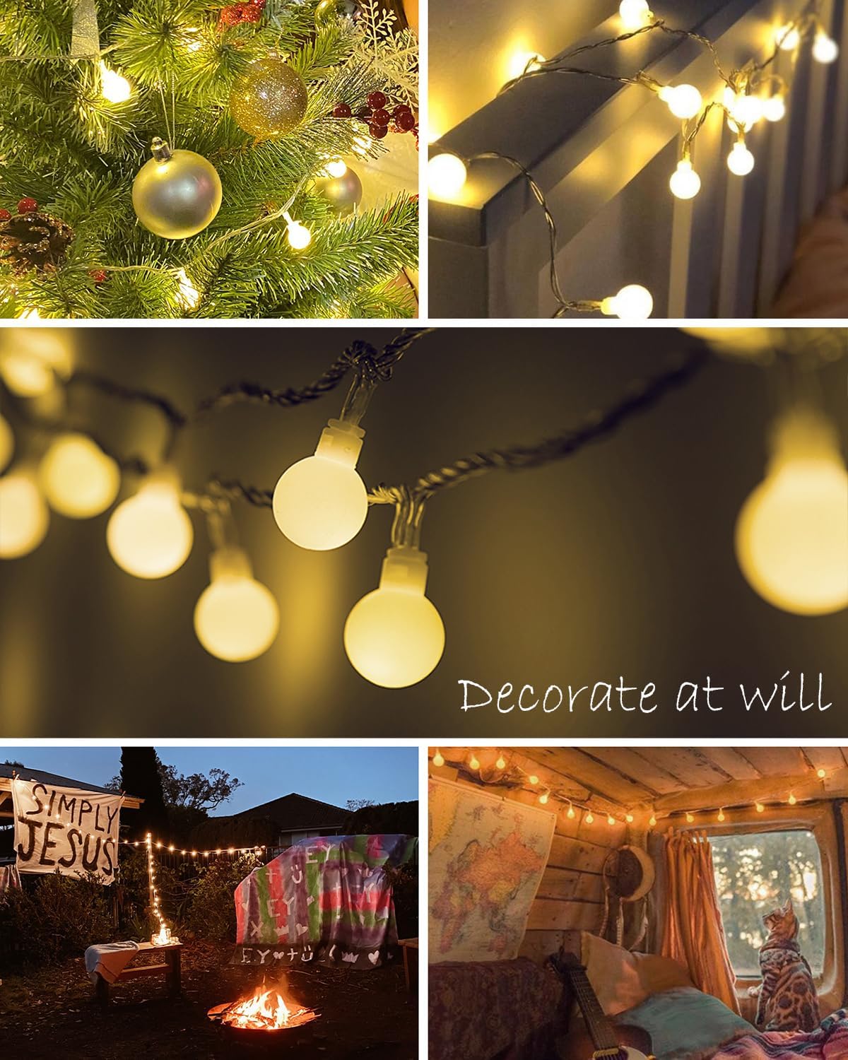 Thumbnail 4 de Globe String Lights 59 ft