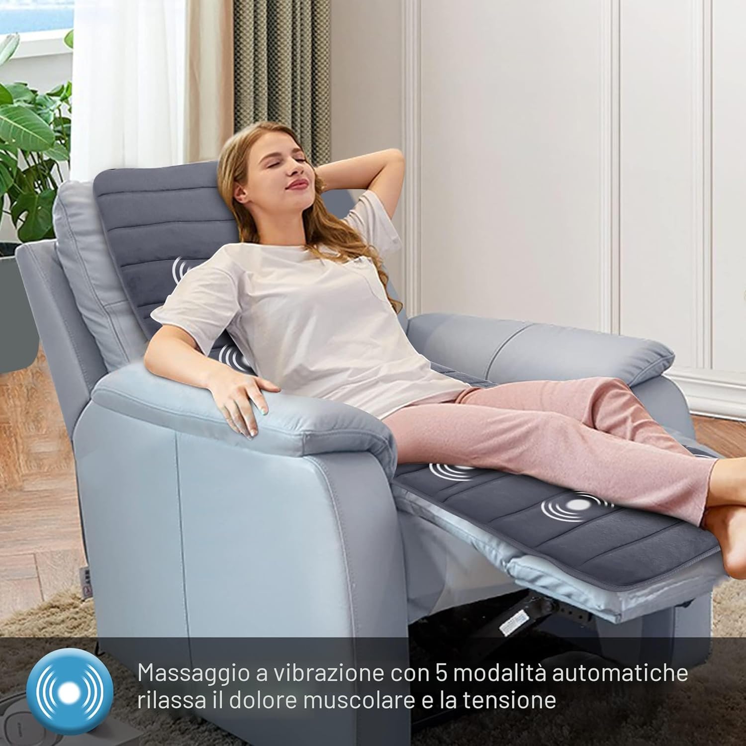 Detalle 2 de COMFIER Materassino massaggiante con calore e vibrazione, 10 motori