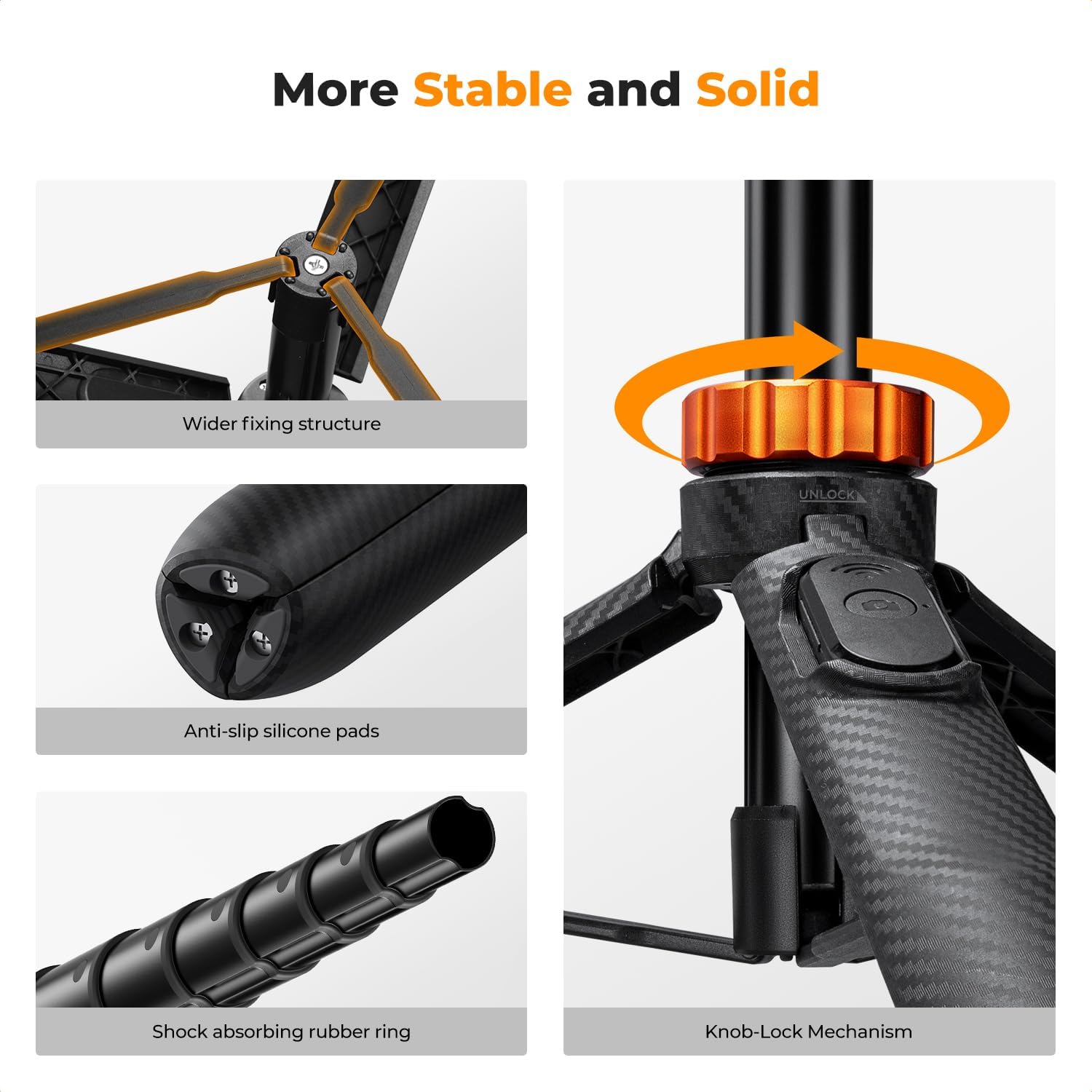 Thumbnail 5 de K&F CONCEPT 62" Selfie Stick Tripod with Remote