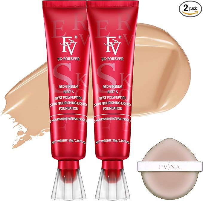 Detalle de FV 2 Piezas Base de Maquillaje Hidratante ✨ Natural & Larga Duración