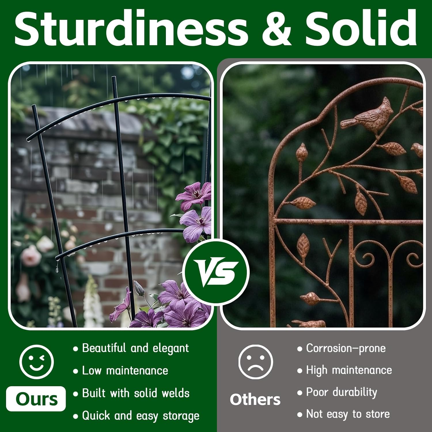 Thumbnail 4 de Thealyn 4 Pack 82 cm Metal Garden Trellis – Fan-Shaped, Rustproof Support for Climbing Plants