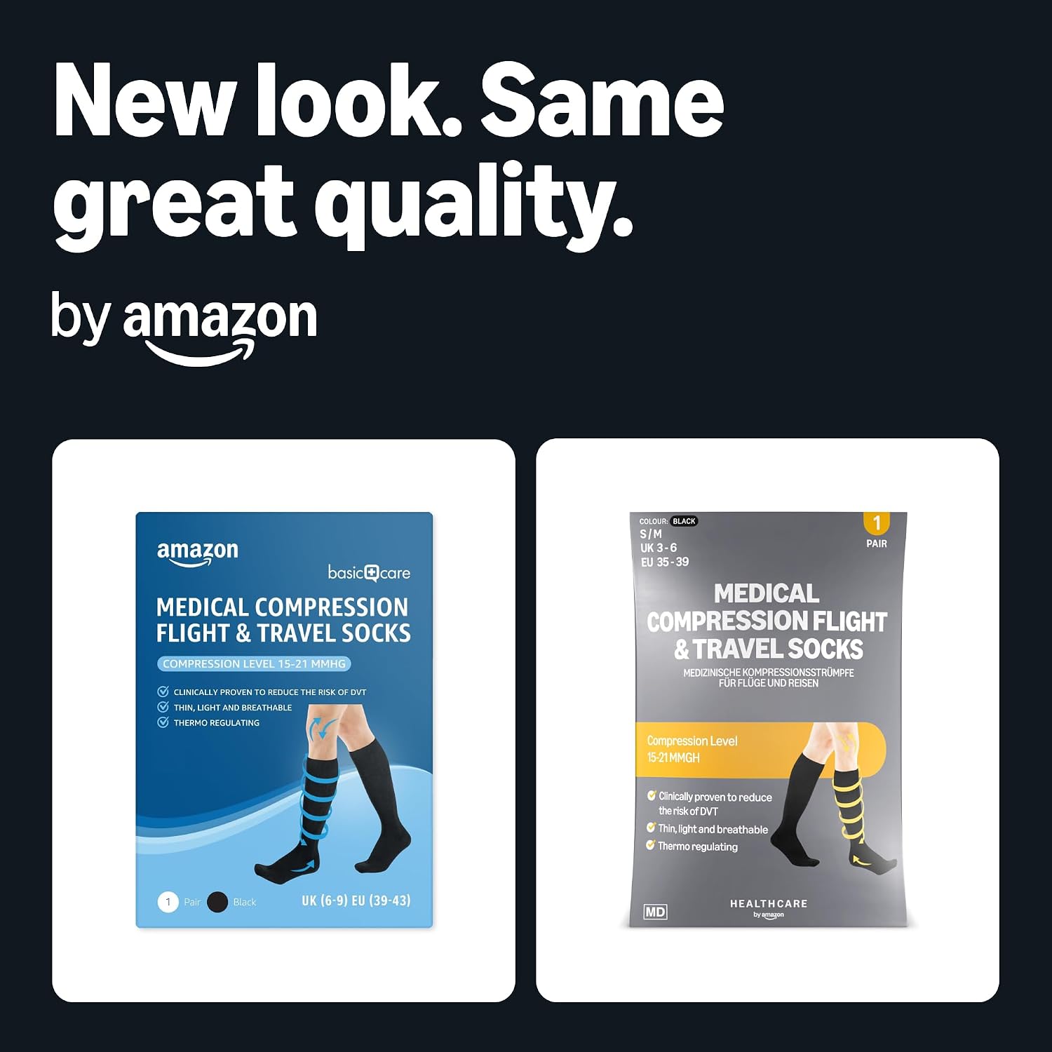 Detalle 2 de Healthcare by Amazon Flight Compression Socks 3-6/35-39