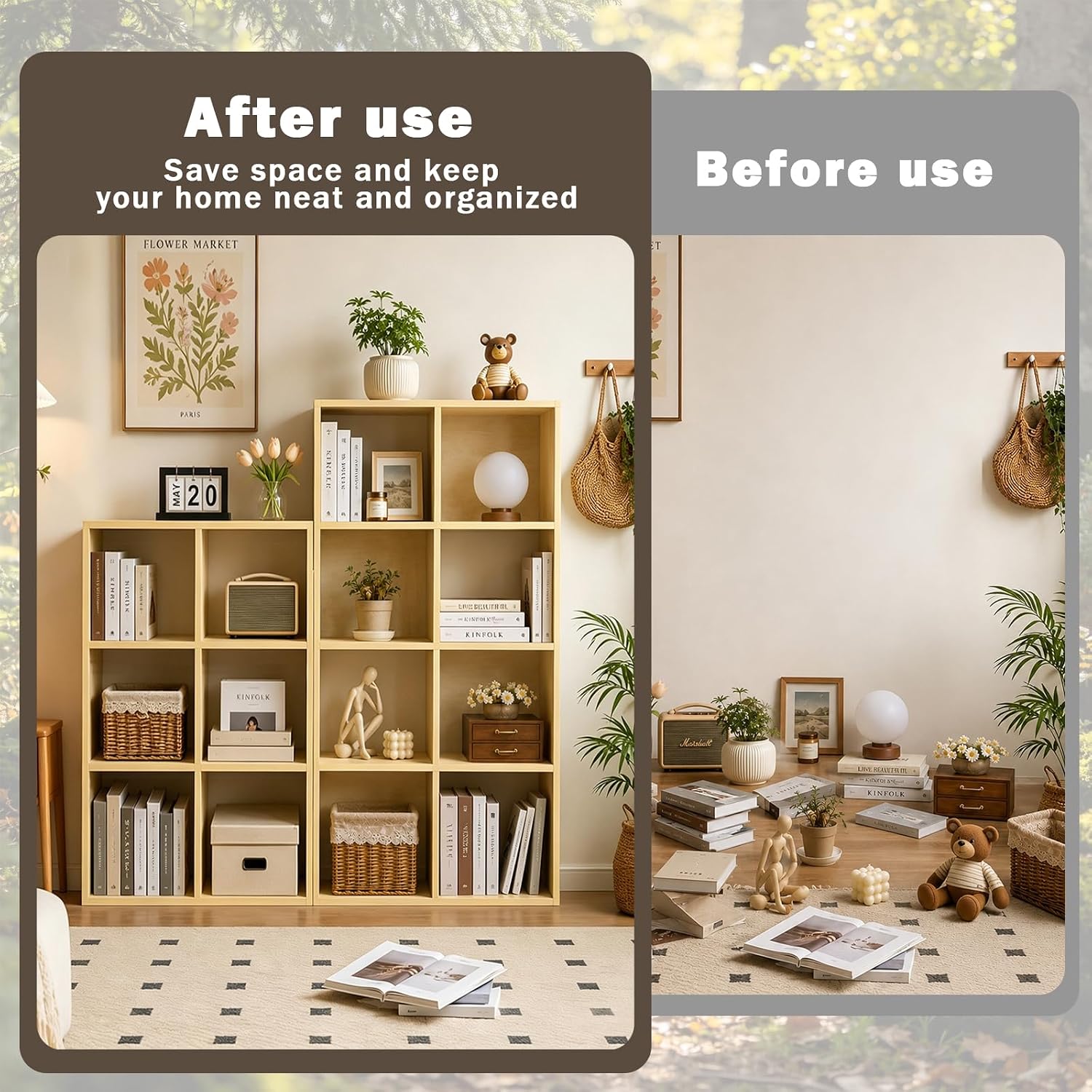 Thumbnail 6 de Endearing Limons 4-Cube Shelf Organizer, Chocolate, 30 mm Frame