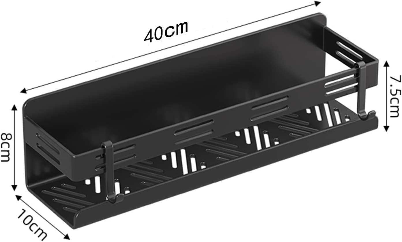 Detalle de CZKDTT Kruidenrek van 40 cm in zwart staal met 4 afneembare haken
