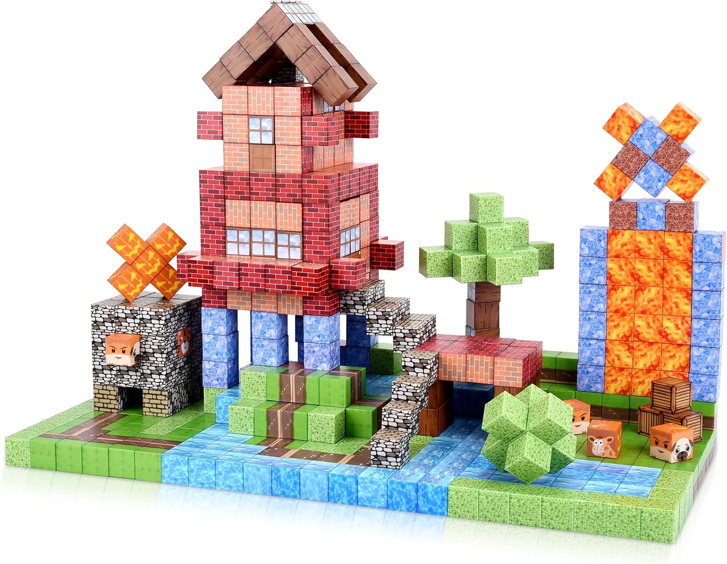 Detalle de LFZXKJKJ 64Pcs Magnetic Blocks for STEM learning