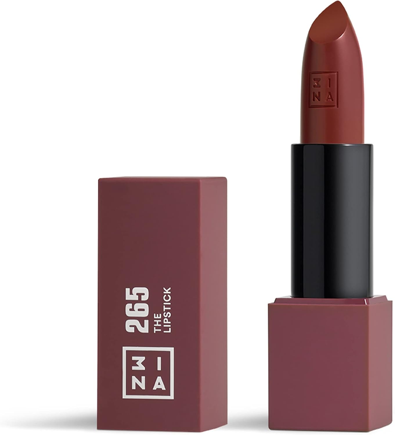 Detalle de 3INA The Lipstick 265 Marrone Violaceo Rossetto Matte ad alta pigmentazione con custodia magnetica