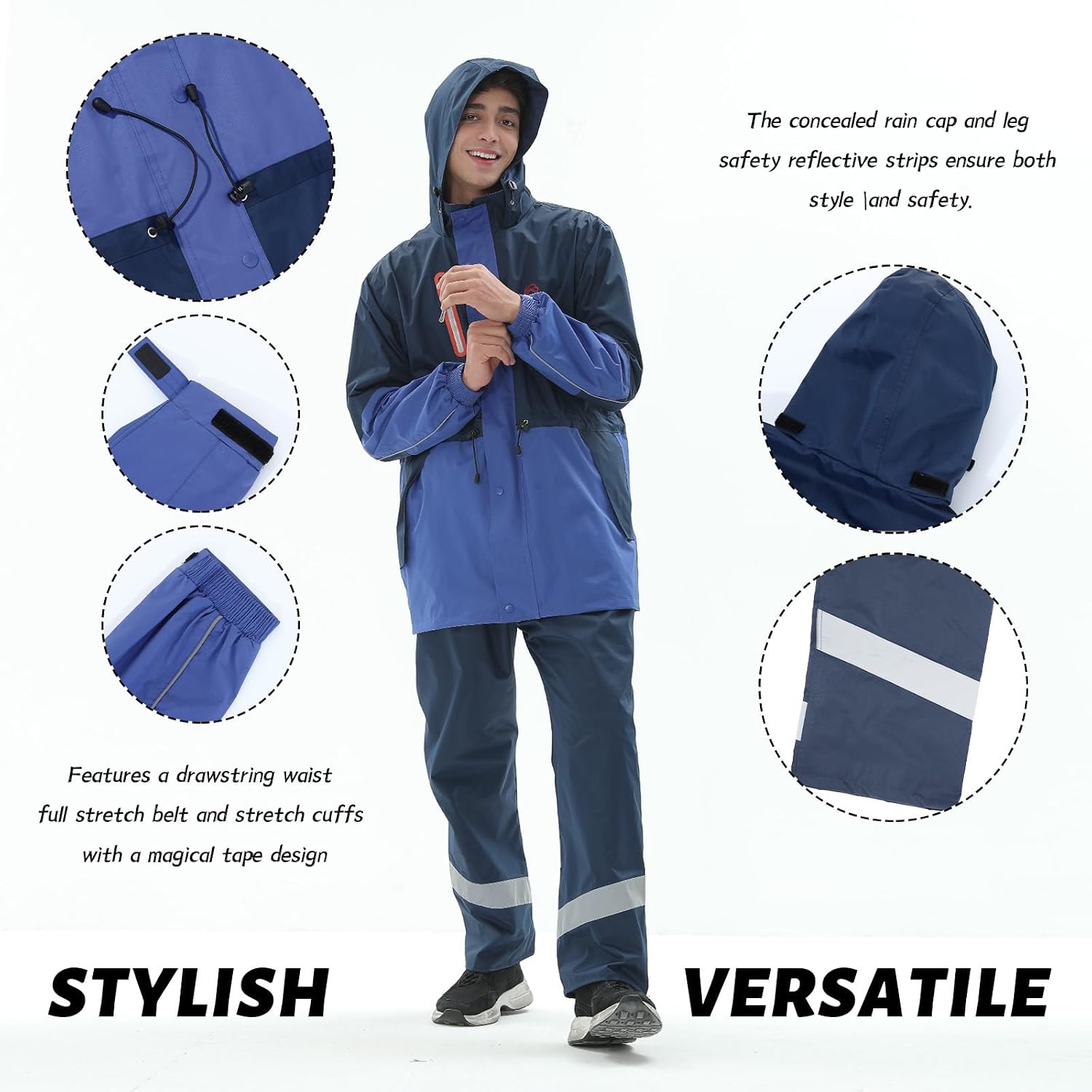 Detalle de Ynport Crefreak Combinaisons Imperméables pour Hommes – Salopette et Vêtement de Pluie Respirant