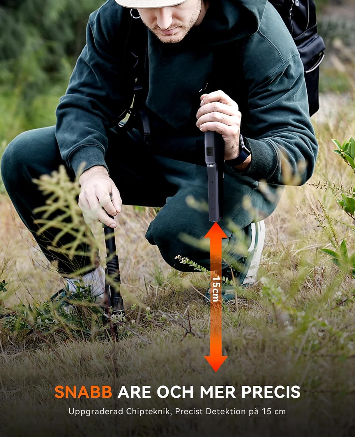 Detalle de SUNPOW uppladdningsbar pinpointer med 360°-detektering och IP68