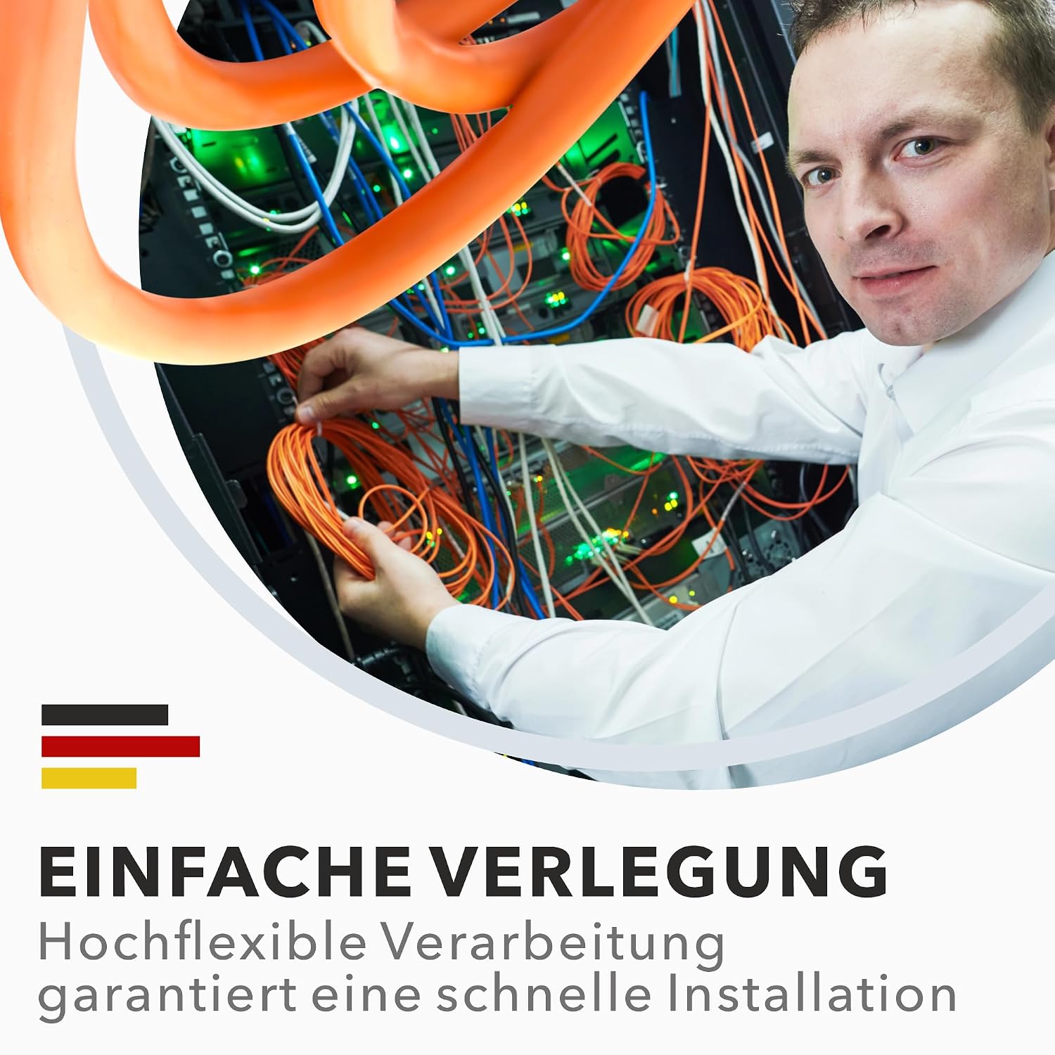 Detalle 2 de RedStar24 CAT 7 Verlegekabel 30m – S/FTP, PIMF, Kupfer, LSZH