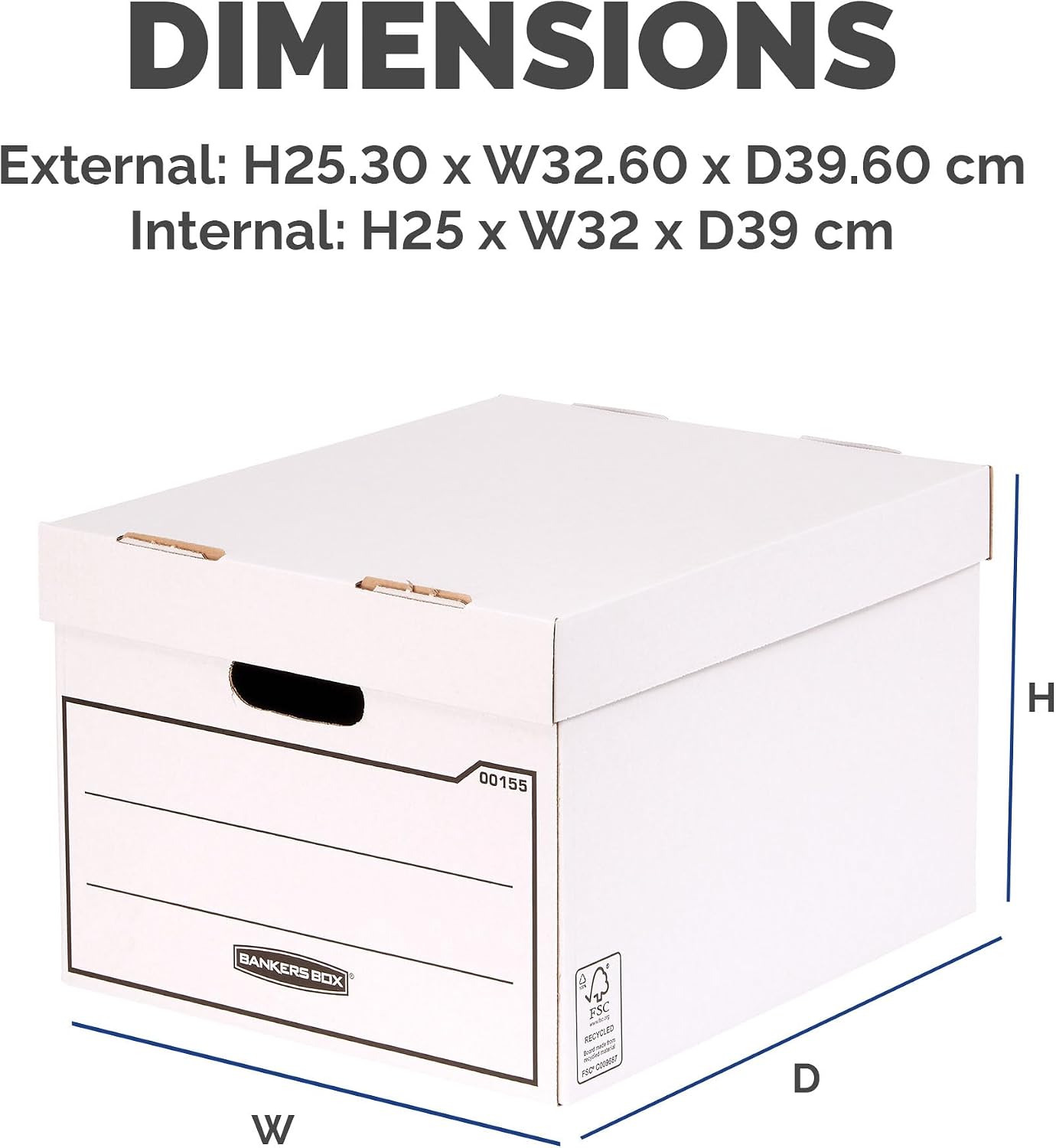 Thumbnail 5 de Fellowes Bankers Box Boîte de rangement empilable mult-usage – lot de 10 (Blanc)