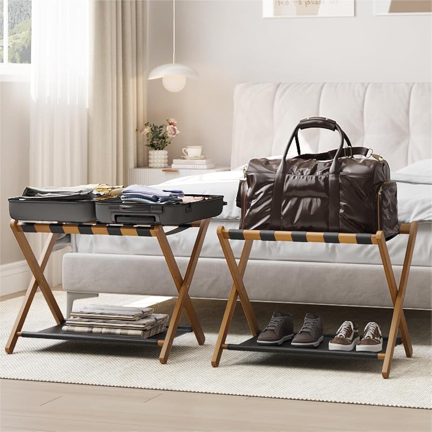 Detalle de Smart FENDEE Luggage Rack, Bamboo