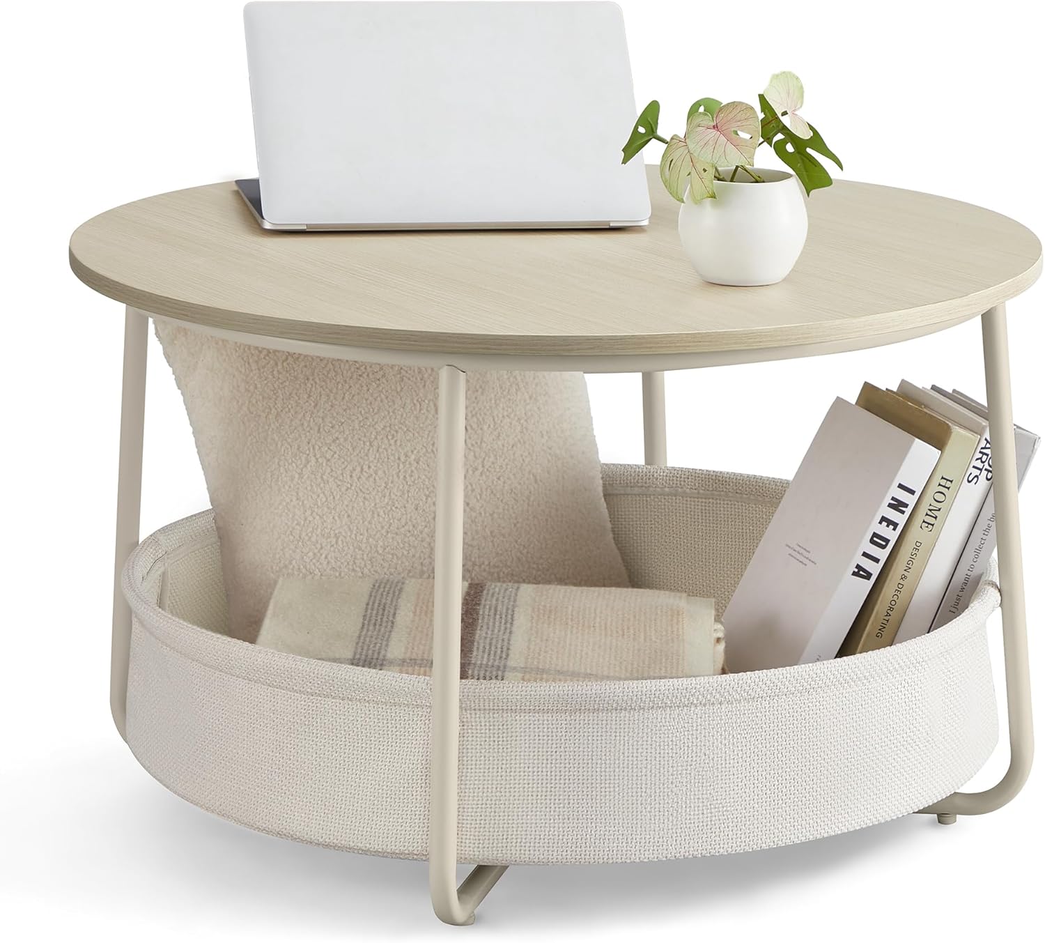 Runder Couchtisch mit Stauraum LCT244K01