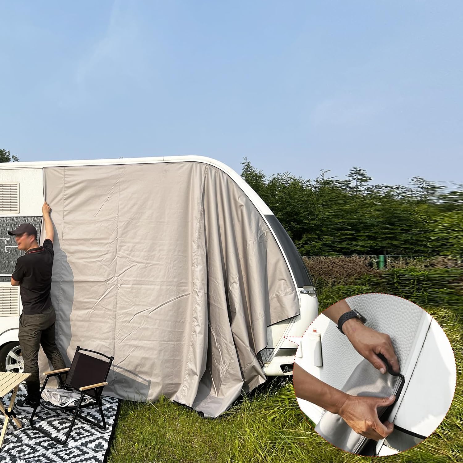 Thumbnail 4 de Dulepax Tenda da sole per roulotte 2,96 x 2,45 m: protezione UV e impermeabile con kit completo