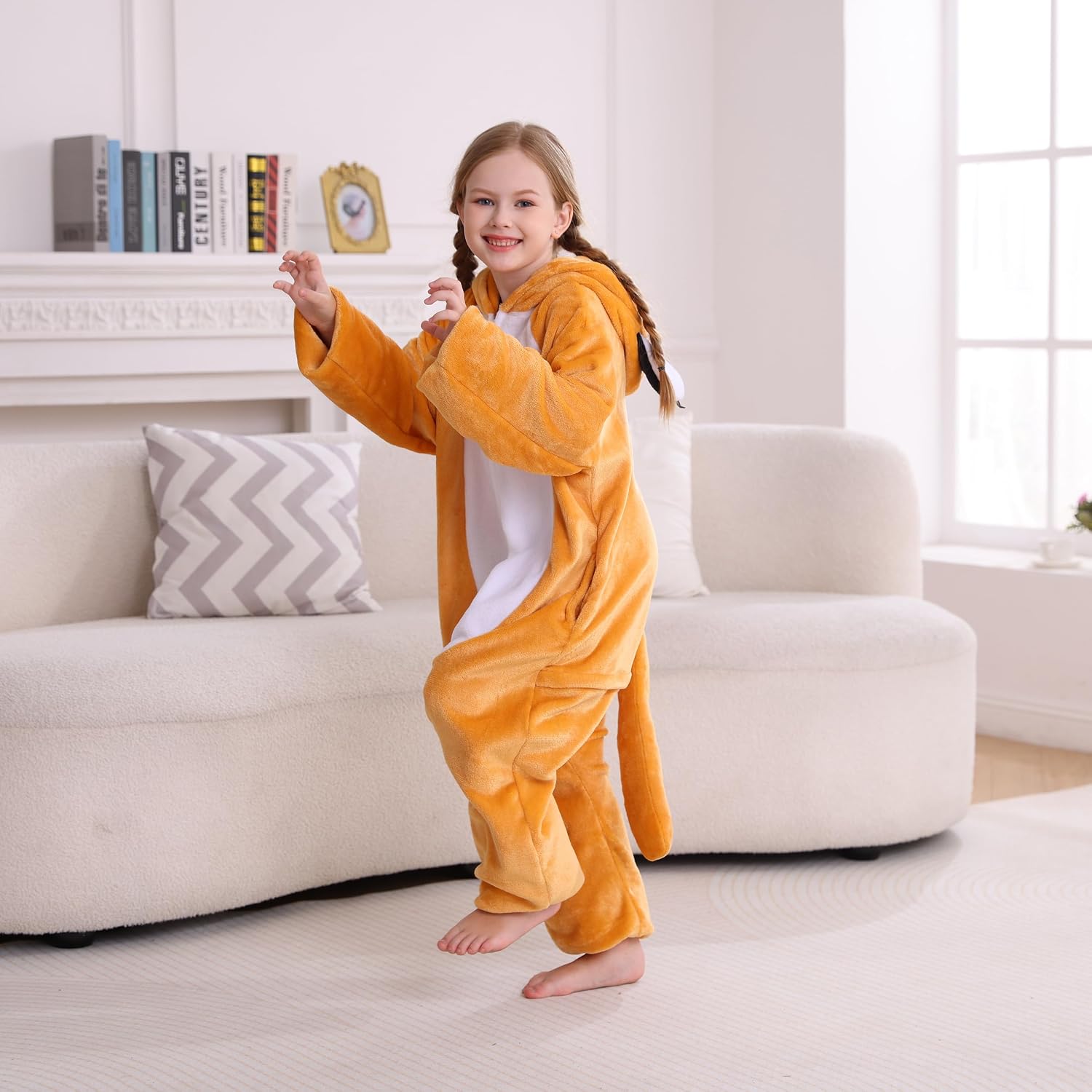 Detalle de Magicmode Kids’ Caracal Cat Onesie Pajamas, Soft Flannel Costume