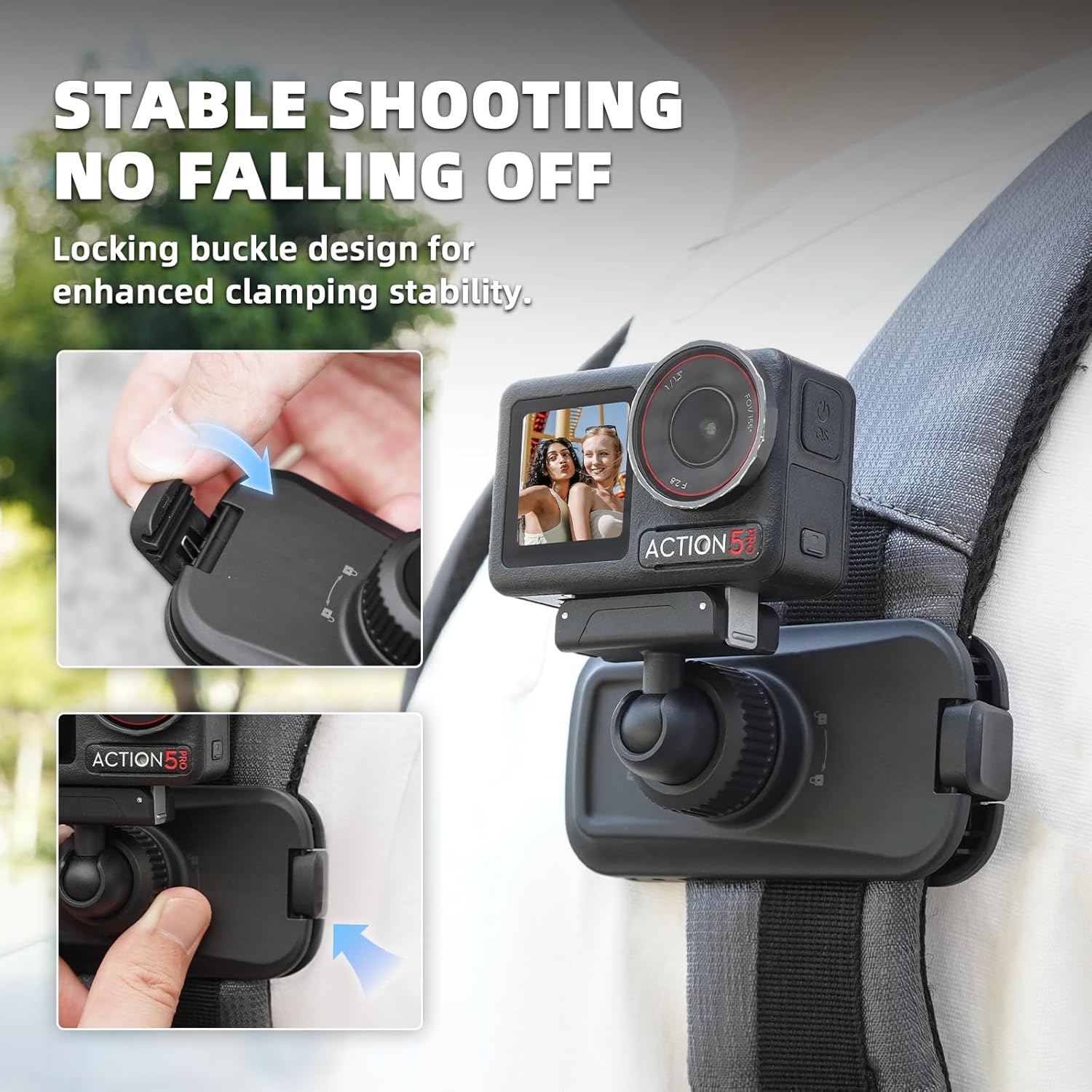 Thumbnail 5 de BRDRC Magnetic Quick Release Backpack Clip Mount for DJI Osmo Action 5 Pro/4/3/360