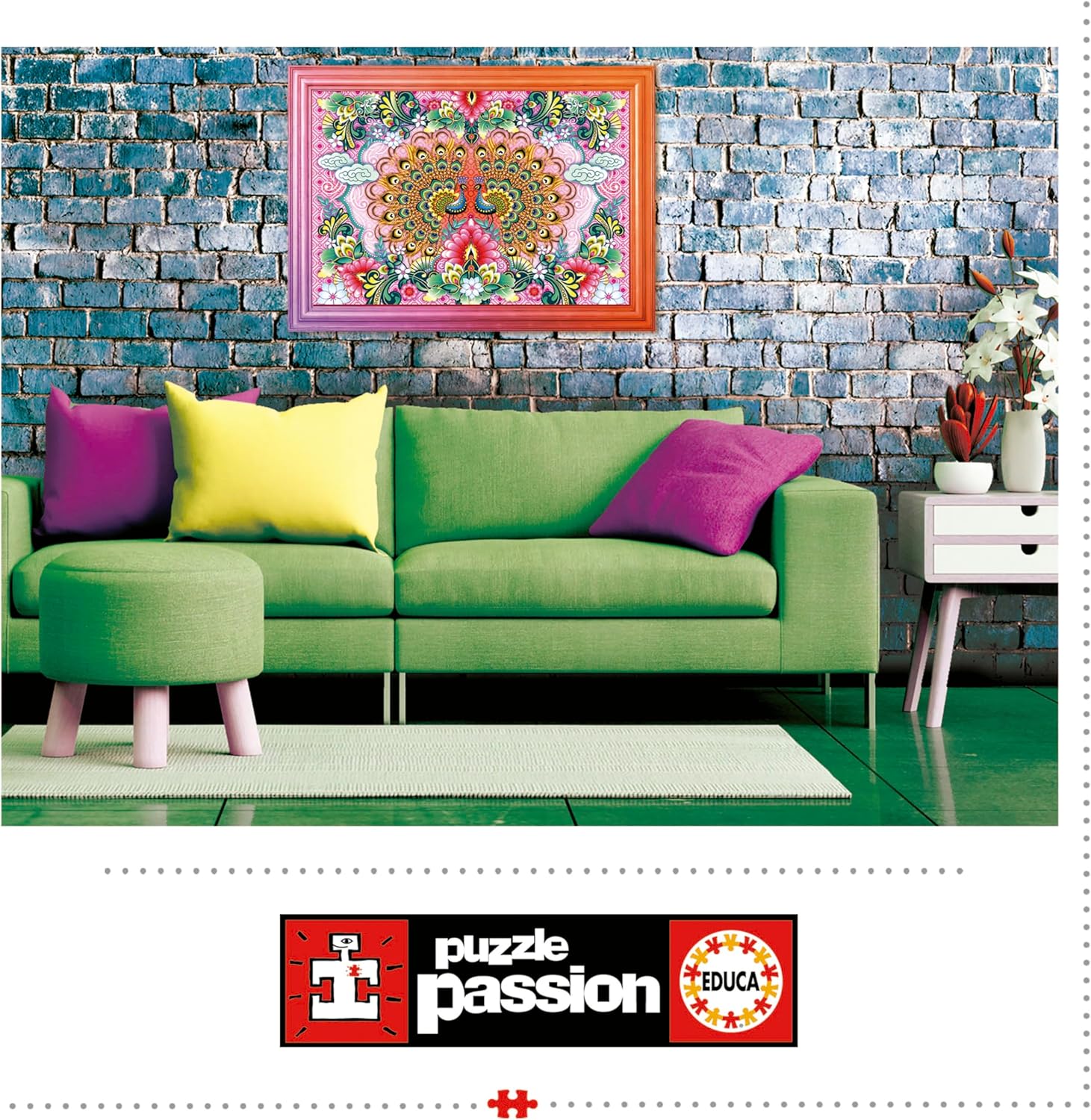 Thumbnail 3 de Puzzle Educa 1500 pièces adultes « Paons du Bengale » (85 x 60 cm) dès 14 ans