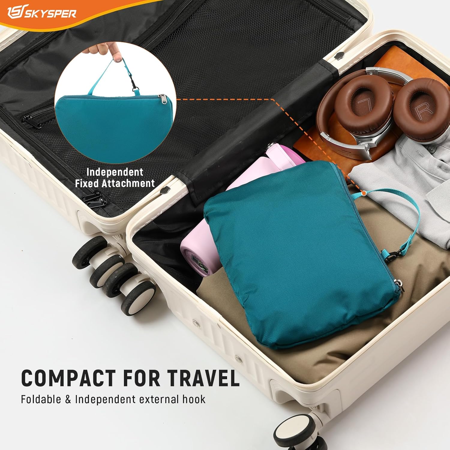 Detalle 1 de SKYSPER 20L lightweight anti-theft RFID foldable travel backpack (packable daypack)