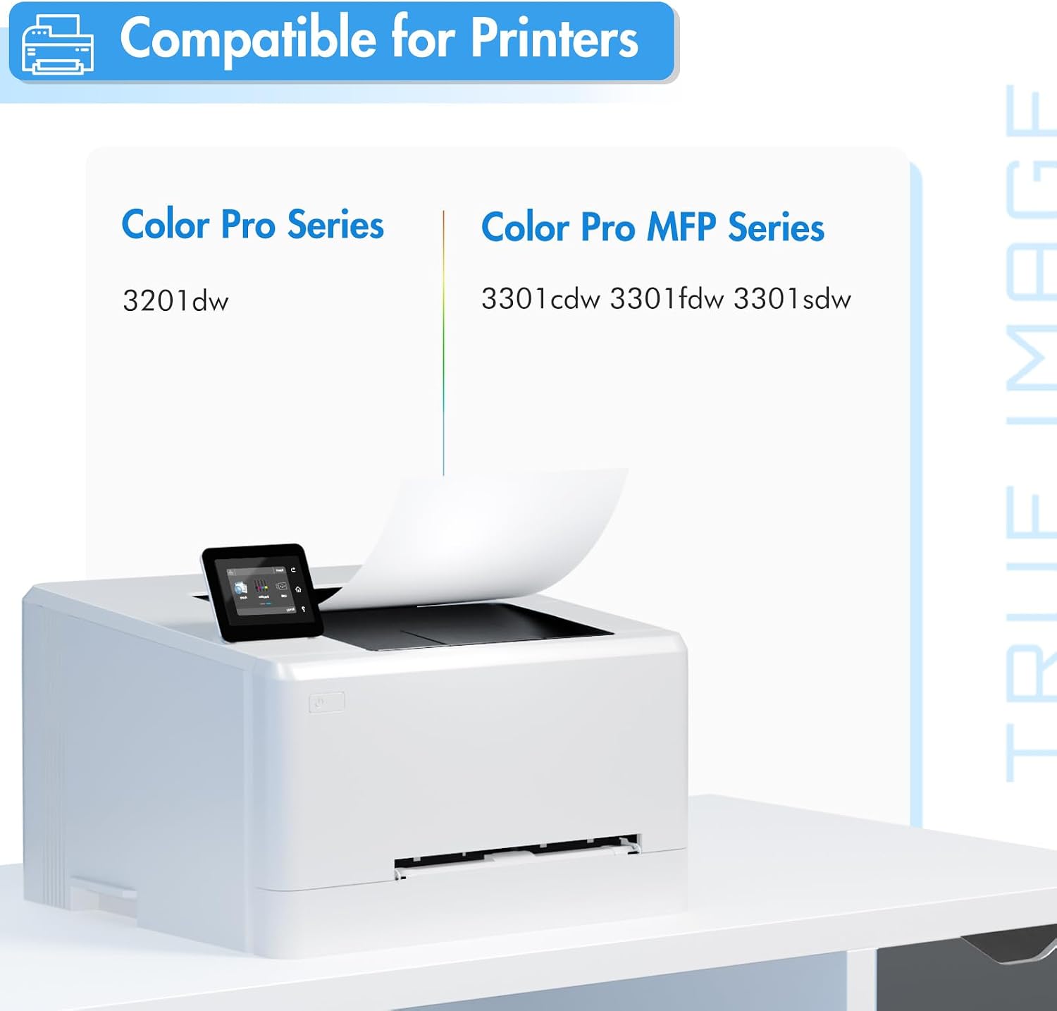Detalle 2 de TRUE IMAGE 218A/218X Compatible Toner Cartridges 4-Pack (W2180A) for HP Color LaserJet Pro 3201/3301 Series