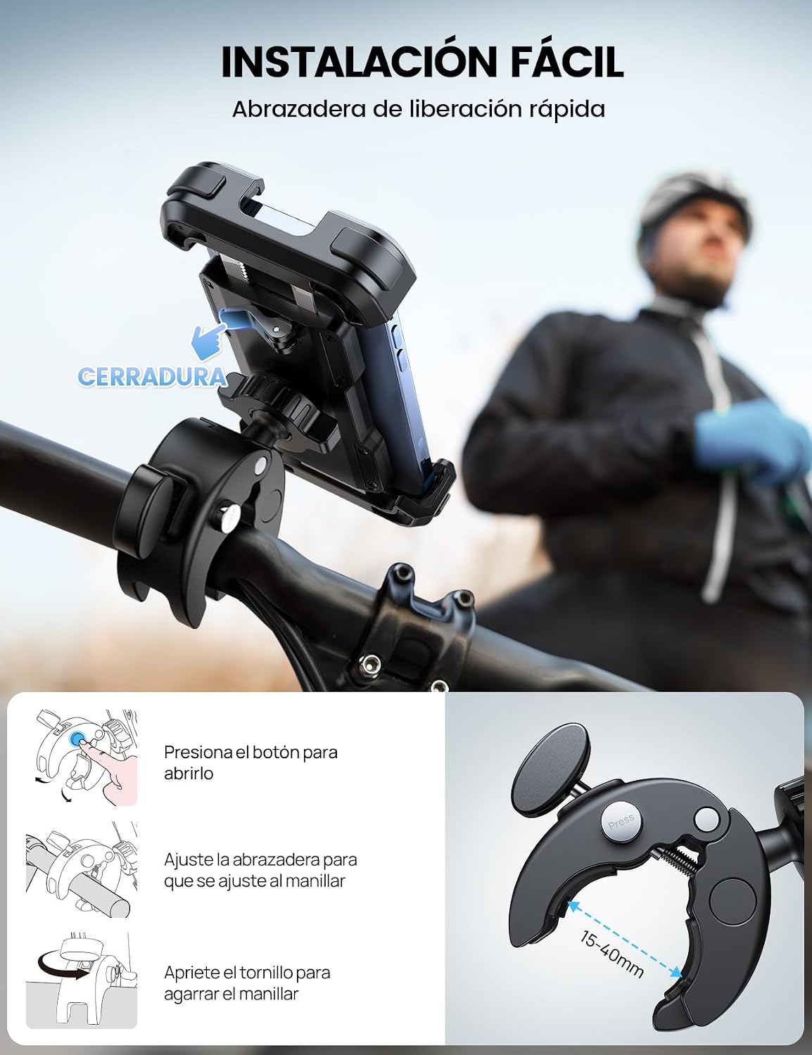 Thumbnail 3 de Lamicall Soporte Móvil Bicicleta 360°