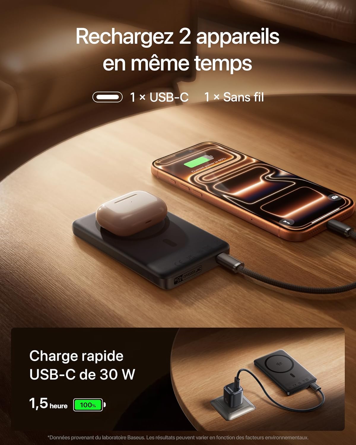 Thumbnail 5 de Baseus PicoGo AM52 MagSafe Powerbank — Batterie externe magnétique 10000 mAh, 25 W Qi2.2 et 45 W PD