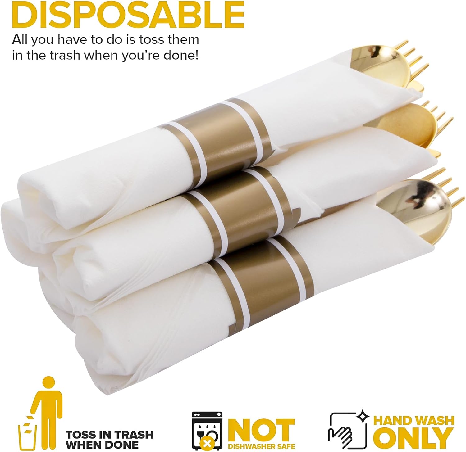 Thumbnail 6 de Joyido 400PCS Pre-Rolled Gold Cutlery 🍴