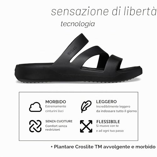 Thumbnail 6 de Crocs Getaway Strappy Sandali Donna – Nero, 36/37 EU