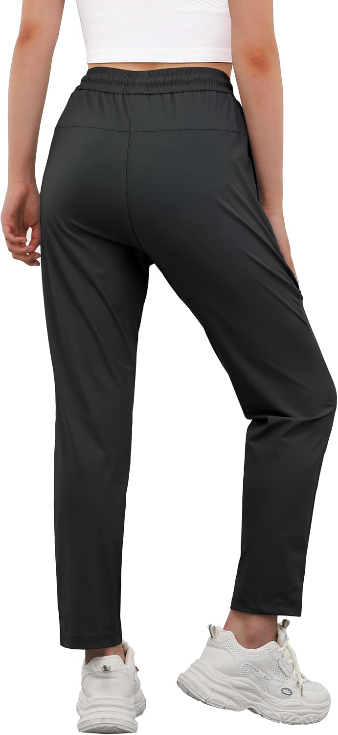 Detalle de IWOLLENCE IW7061 Women's Active Stretch Pants, Quick-Dry Fabric and Zipper Pockets
